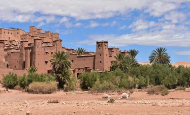 a large building with trees in front of it